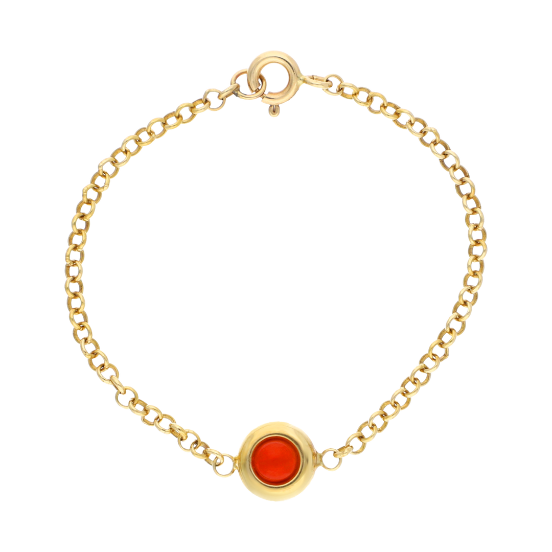 Pulsera pasta turquesa/coral 14K