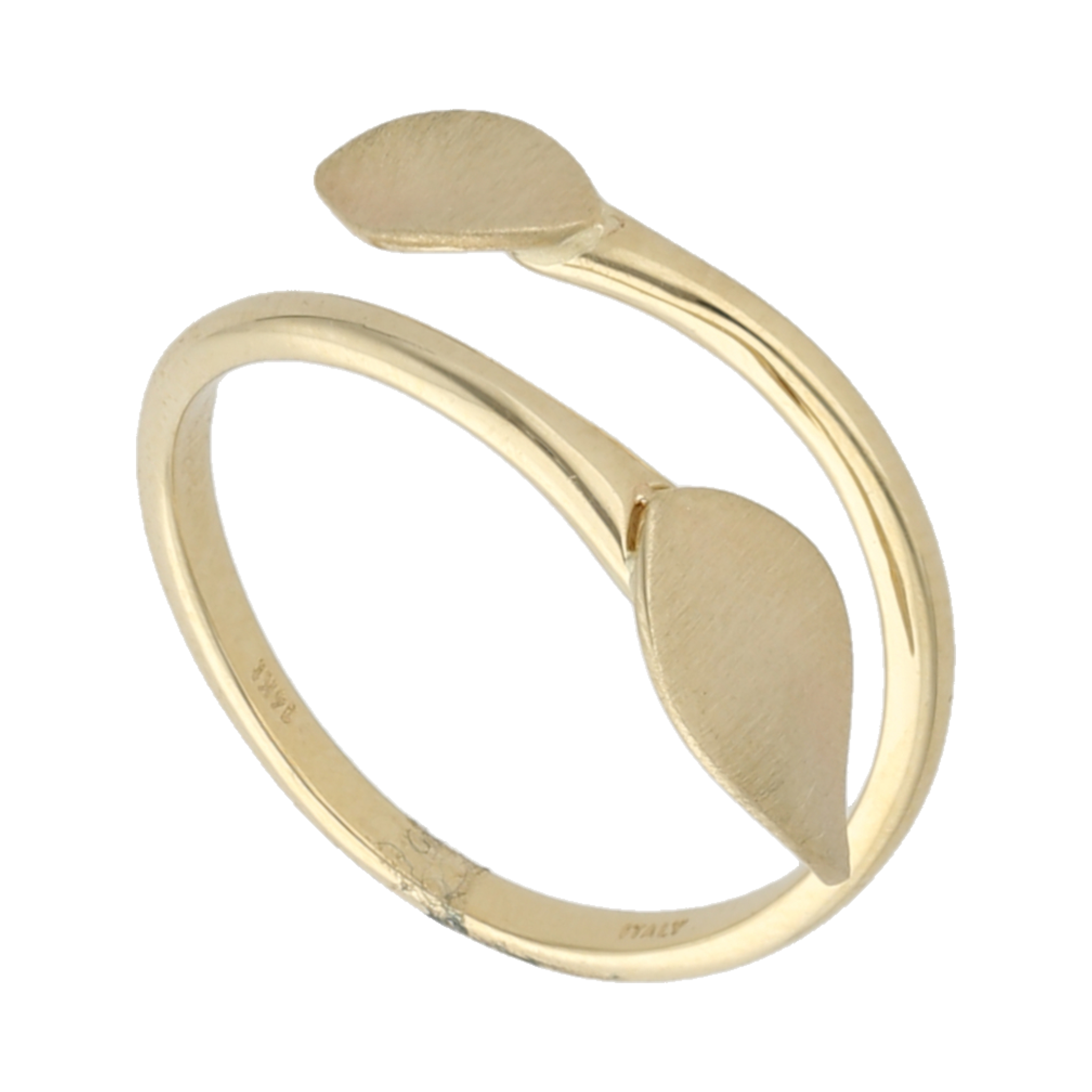 Anillo 2 hojas 14K