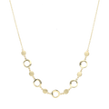 Collar círculos liso y mate 14K