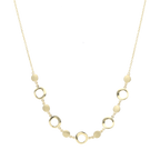 Collar círculos liso y mate 14K