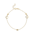 Pulsera círculos liso y mate 14K