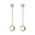 Aretes largos círculos 14K
