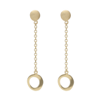 Aretes largos círculos 14K