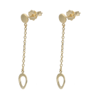 Aretes largos círculos 14K