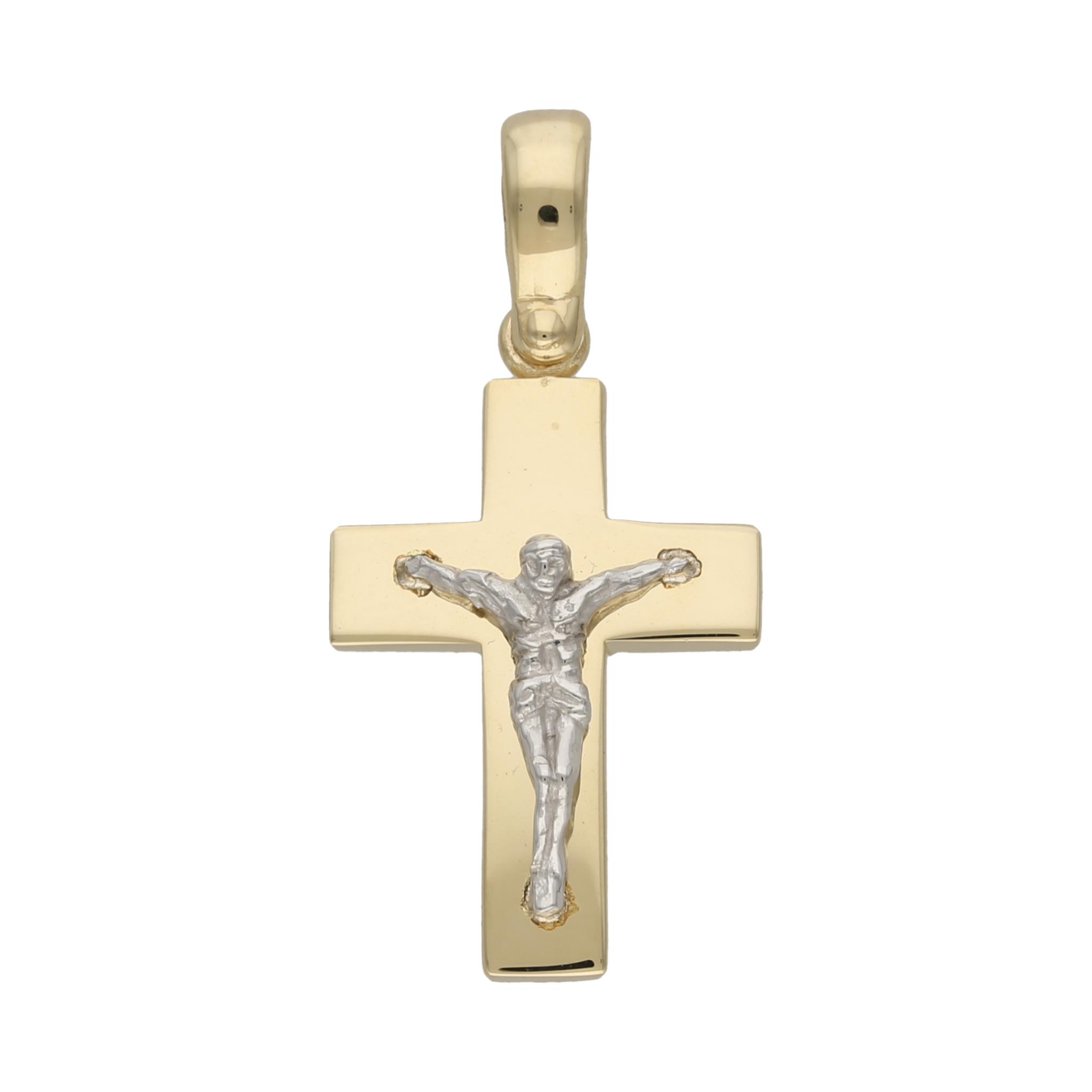 Cruz Cristo bicolor 14K