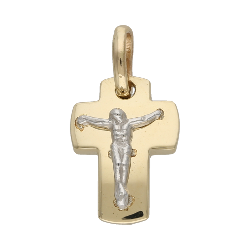 Cruz Cristo bicolor 14K