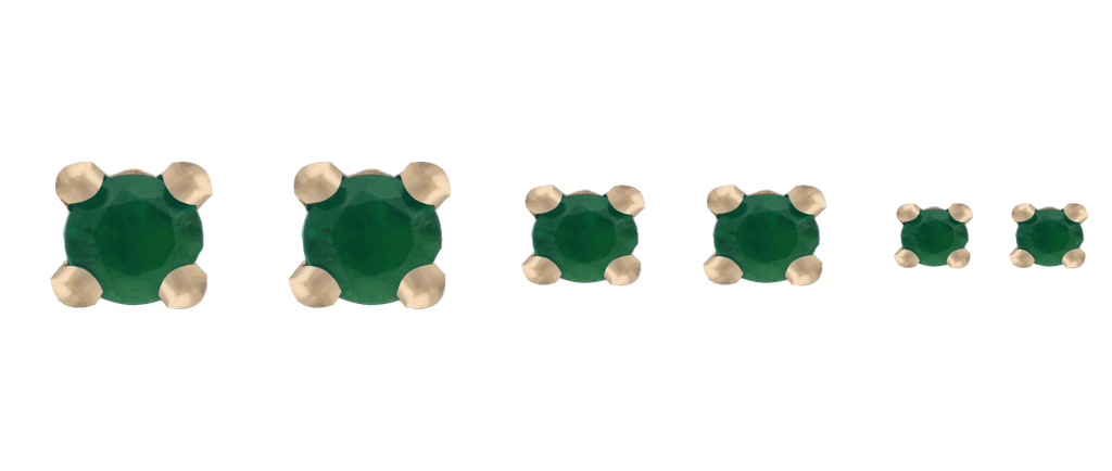 Broquel esmeralda 14K