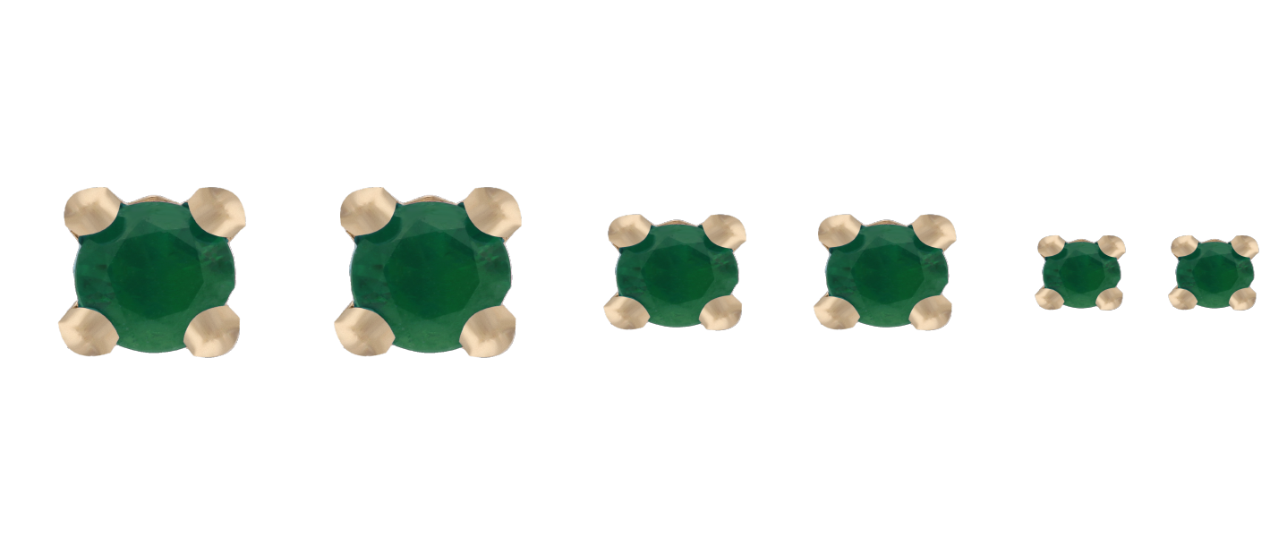 Broquel esmeralda 14K