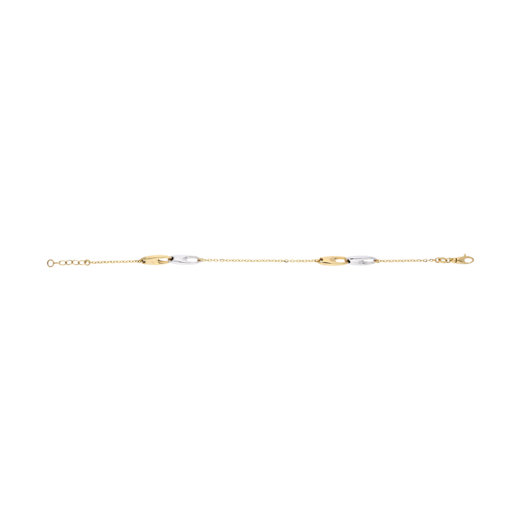 Pulsera bicolor 2 eslabones 14K