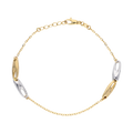 Pulsera bicolor 2 eslabones 14K