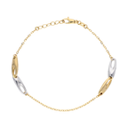 Pulsera bicolor 2 eslabones 14K