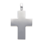 Cruz lisa oro blanco 14K