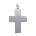 Cruz lisa oro blanco 14K