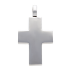 Cruz lisa oro blanco 14K