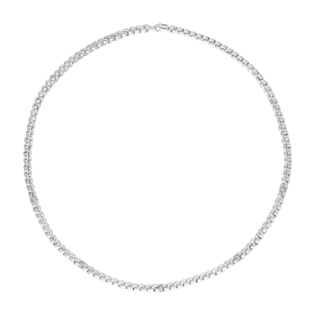 Cadena 5mm con circonias 14K