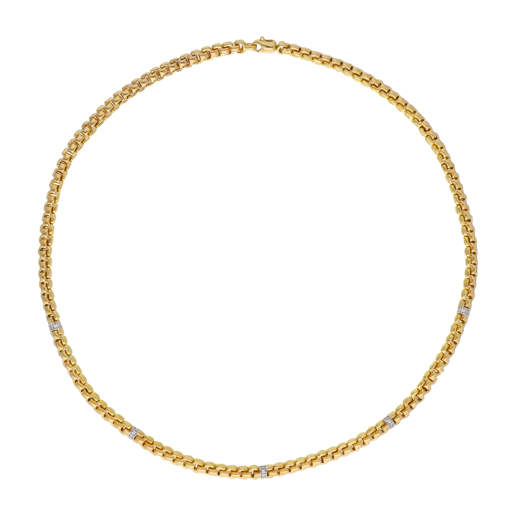 Cadena 5mm con circonias 14K