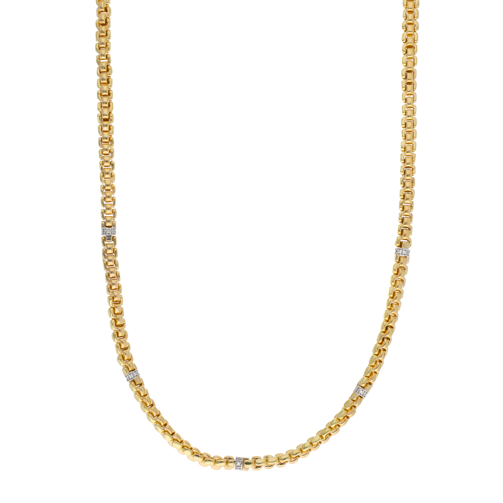 Cadena 5mm con circonias 14K