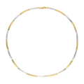 Cadena eslabones lisos bicolor 14K