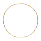 Cadena eslabones lisos bicolor 14K