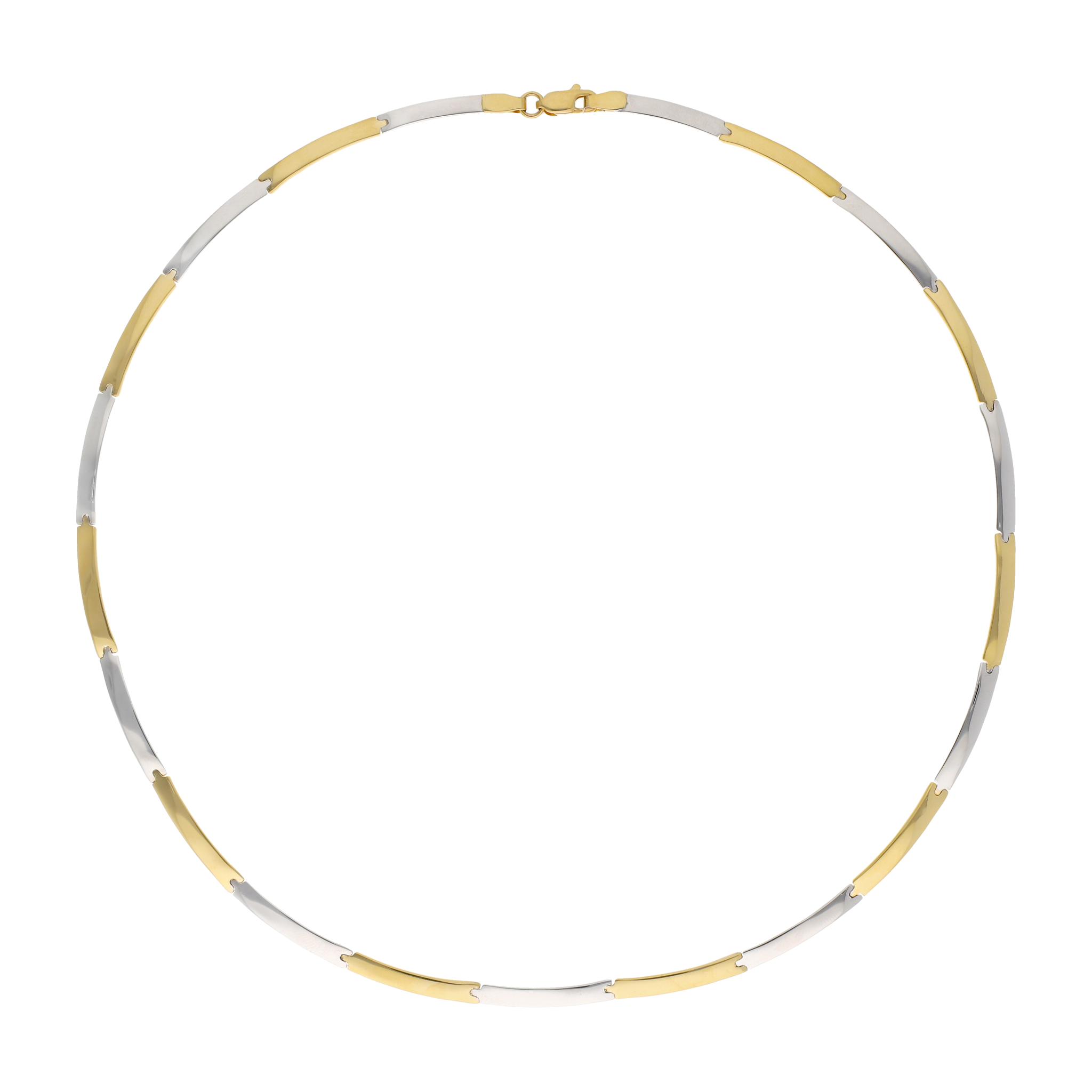 Cadena eslabones lisos bicolor 14K