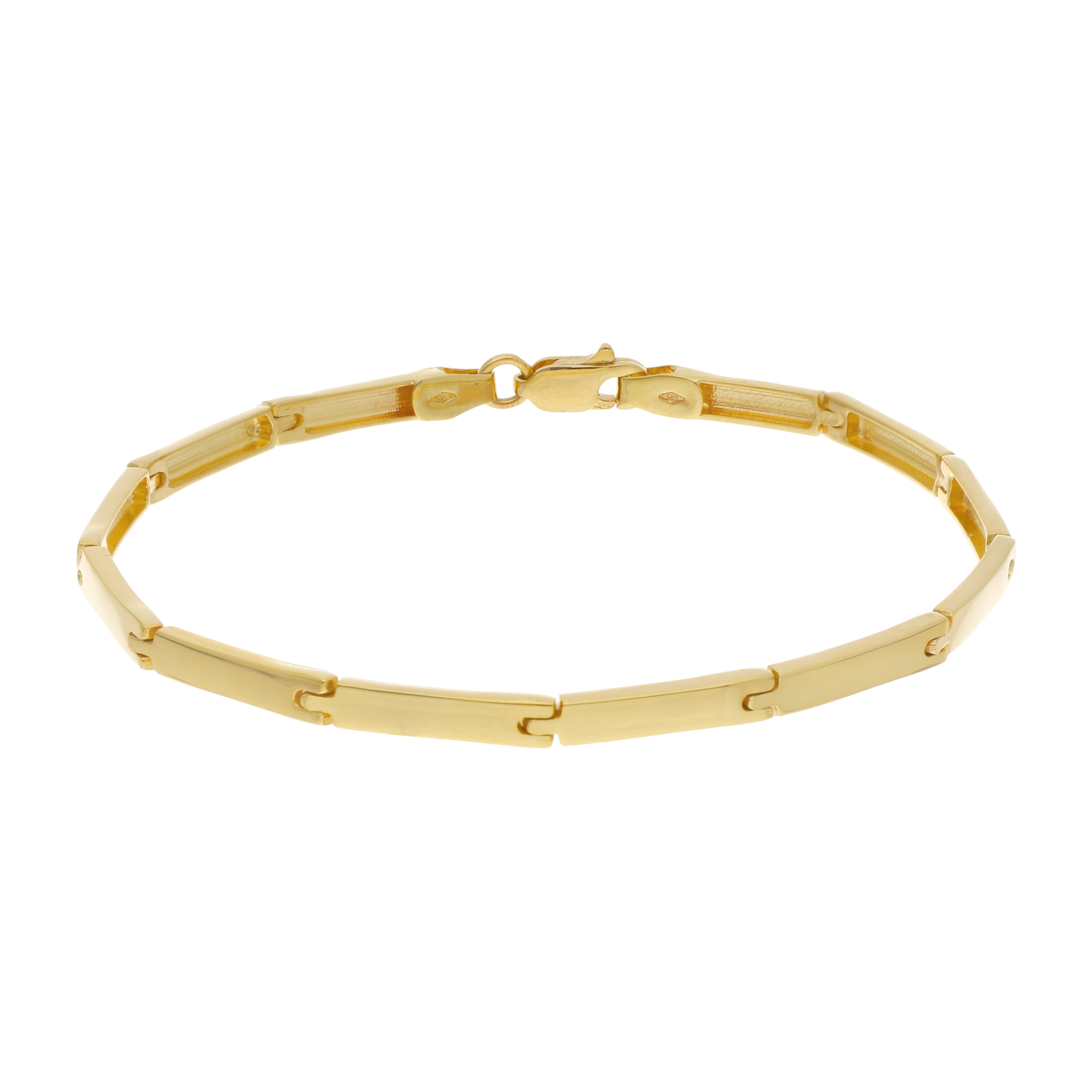 Pulsera eslabones lisos 14K