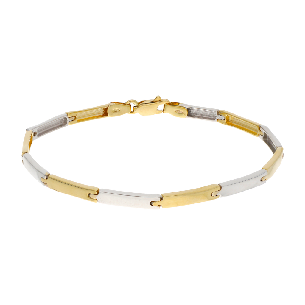 Pulsera eslabones lisos 14K