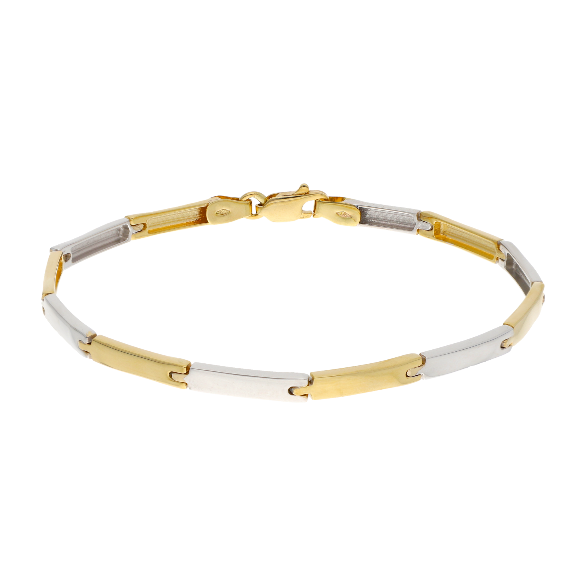Pulsera eslabones lisos 14K