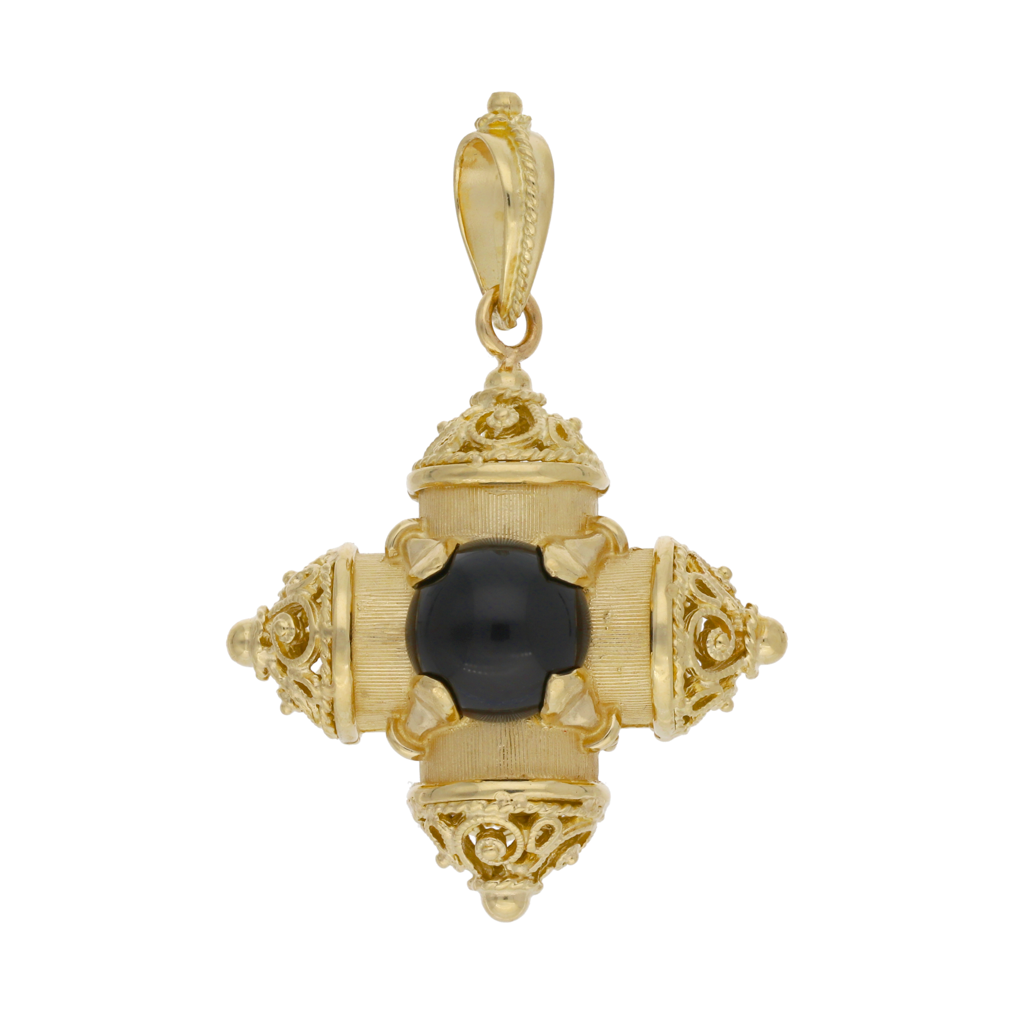 Cruz griega piedra color 14K