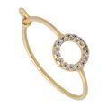Anillo delgado círculo circonias 14K