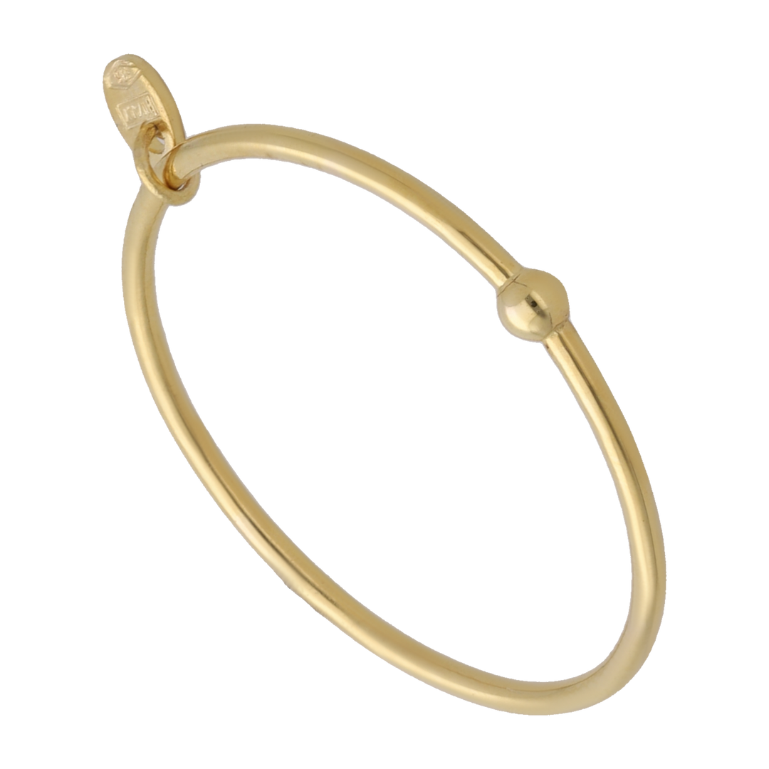 Anillo delgado 1 bolita mini 14K