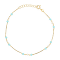 Pulsera perlas mini y turquesa 14K