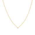 Collar bolitas dijes corazón circonias 14K