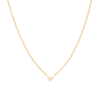 Collar bolitas dijes corazón circonias 14K