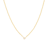 Collar bolitas dijes corazón circonias 14K