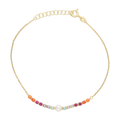 Pulsera perla y bolitas colores 14K