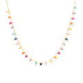 Collar dijes colores 14K
