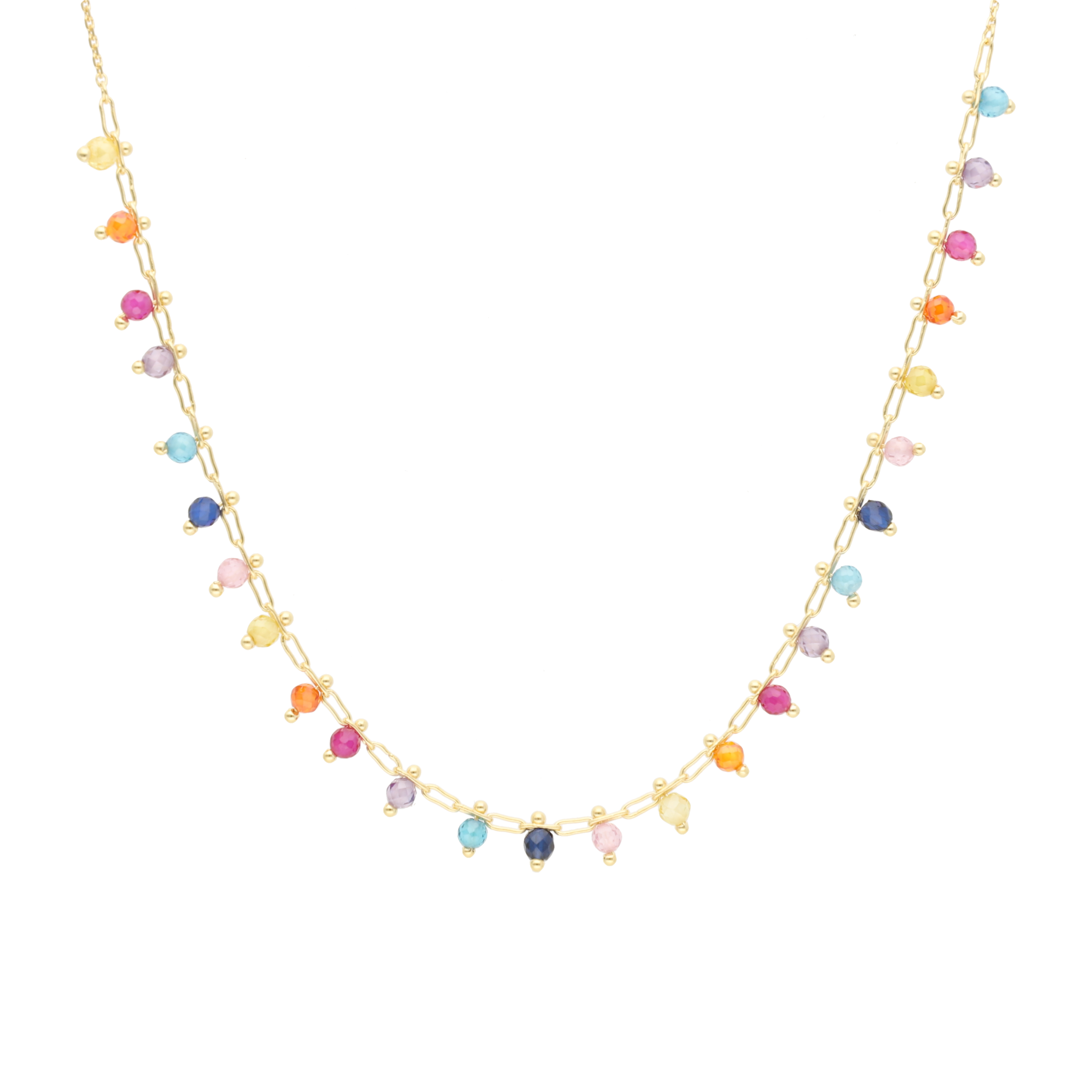 Collar dijes colores 14K