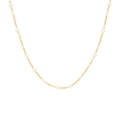 Collar perlas blancas y bolitas oro 14K