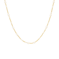 Collar perlas blancas y bolitas oro 14K