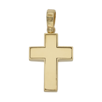 Cruz bisel liso circonias negras 14K