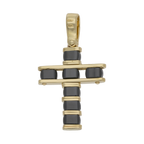 Cruz piedras negras 14K