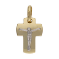 Cruz mini Cristo bicolor 14K