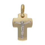 Cruz mini Cristo bicolor 14K