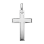 Cruz lisa oro blanco 14K