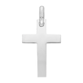 Cruz lisa oro blanco 14K