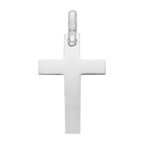 Cruz lisa oro blanco 14K