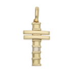 Cruz lisa rayas 14K
