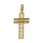 Cruz lisa rayas 14K
