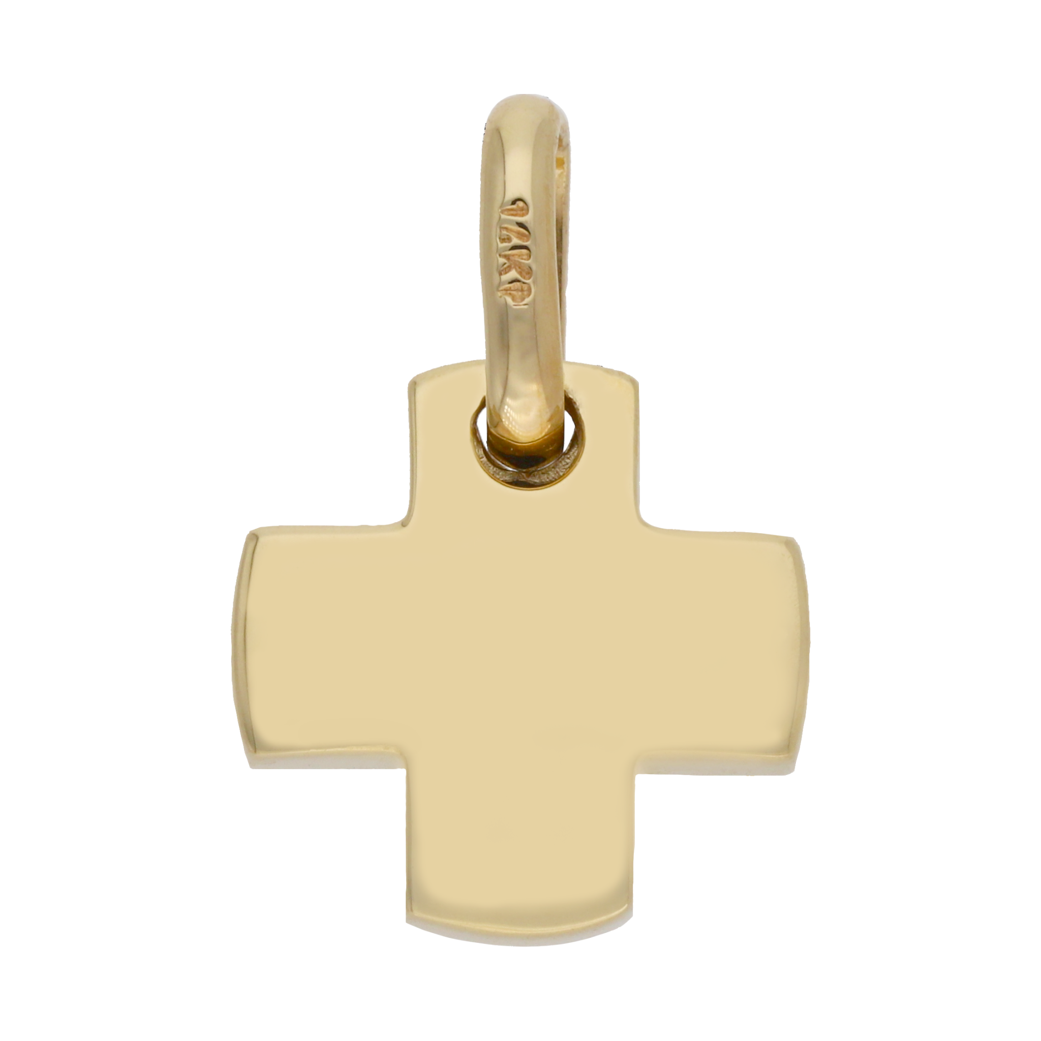 Cruz mini tipo roja lisa 14K