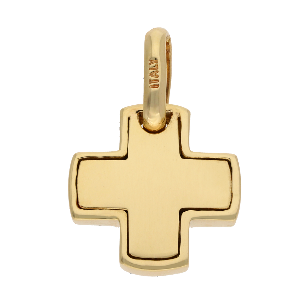Cruz mini tipo roja lisa 14K